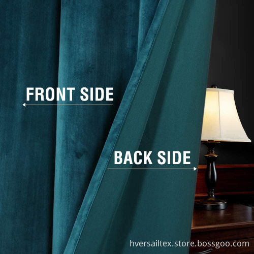 Thick Soft Textured Blackout Velvet Window Curtain Drapes